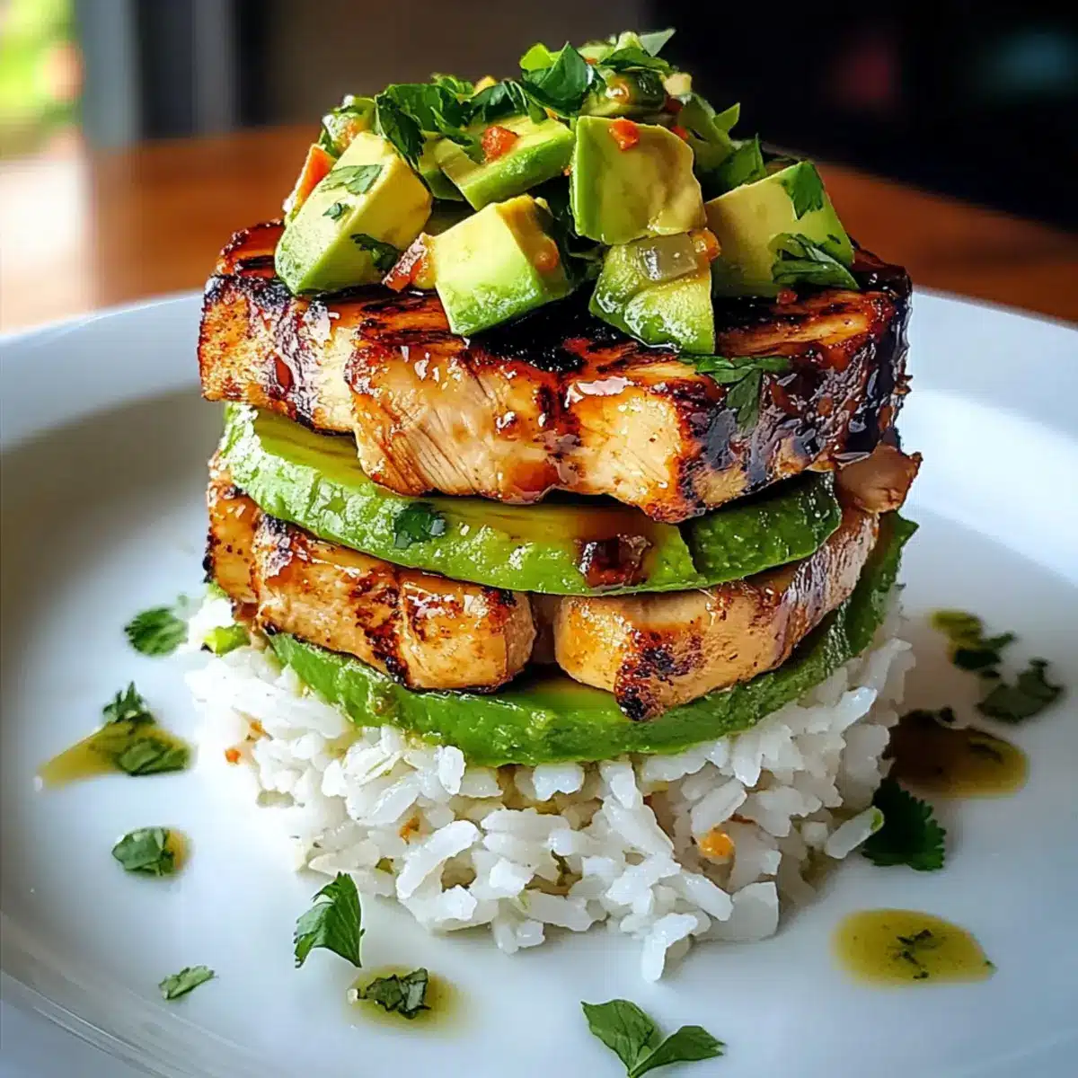 Honig-Limetten-Hühnchen & Avocado-Reis