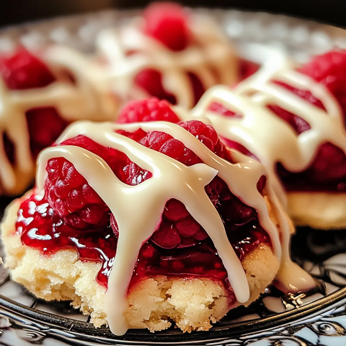 Himbeer-Shortbread mit weißer Schokolade-Dekoration