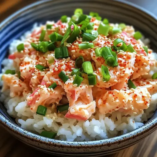 Herzhafte würzige Krabben-Sushi-Schalen