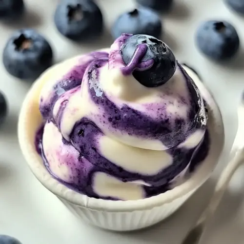 Blaubeerwirbel-Joghurt-Bissen