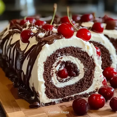 Elegante Schwarzwälder Kuchenrolle