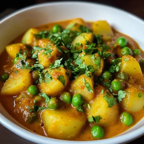 Kartoffelcurry mit Erbsen