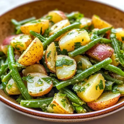 Schneller grüne Bohnen Kartoffelsalat