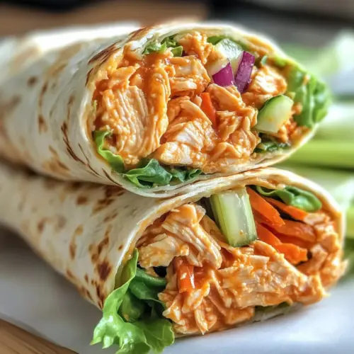 Scharfe Buffalo-Hühnchen-Wraps