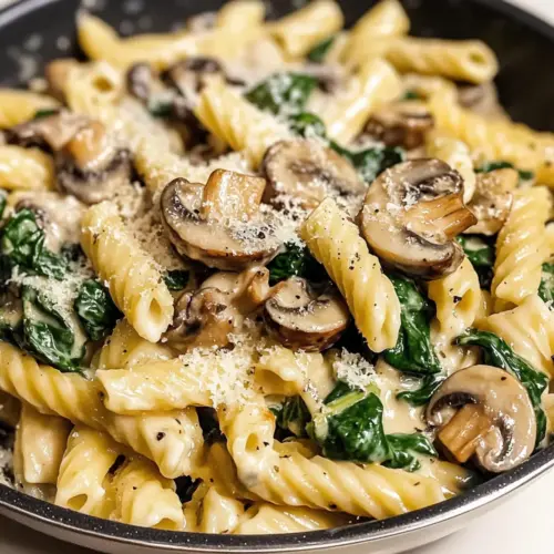 Spinat Pilz Pasta