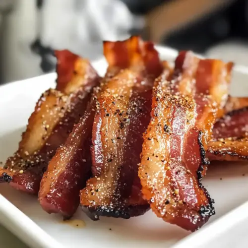 Zuckerstreifen Speck Rezept Zutaten: - 500 g Speck - 100 g brauner Zucker - 1 Teelöffel schwarzer Pfeffer - 1 Teelöffel Paprika - 1 Prise Cayennepfeffer - 1 Teelöffel Vanilleextrakt Anleitung: 1. Ofen auf 190 °C vorheizen. 2. Ein Backblech mit Alufolie auslegen und mit Backpapier belegen. 3. Speckscheiben gleichmäßig auf dem Backpapier anordnen. 4. In einer Schüssel braunen Zucker, schwarzen Pfeffer, Paprika, Cayennepfeffer und Vanilleextrakt vermischen. 5. Die Zuckermischung gleichmäßig auf den Speck streuen. 6. Im vorgeheizten Ofen 20-25 Minuten backen, bis der Speck knusprig ist. 7. Aus dem Ofen nehmen und auf Küchenpapier abtropfen lassen. 8. Warm servieren oder abkühlen lassen und in einem luftdichten Behälter aufbewahren.