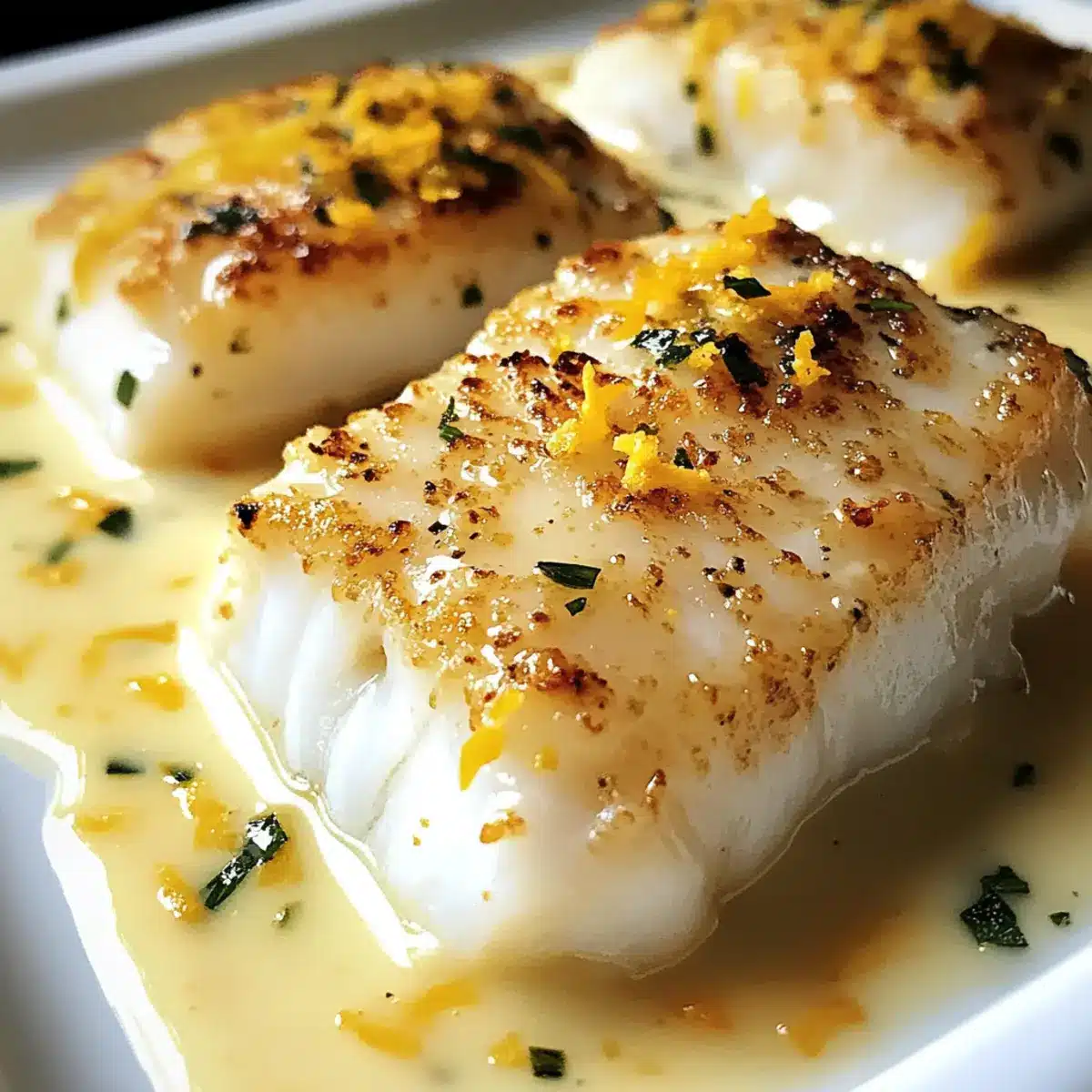 Gebratener Kabeljau in Kokos-Zitronen-Cremesauce