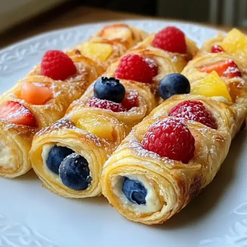 Käsekuchen Obstsalat Roll-Ups