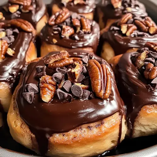Schokoladen-Pekan-Nuss-Zimtrollen