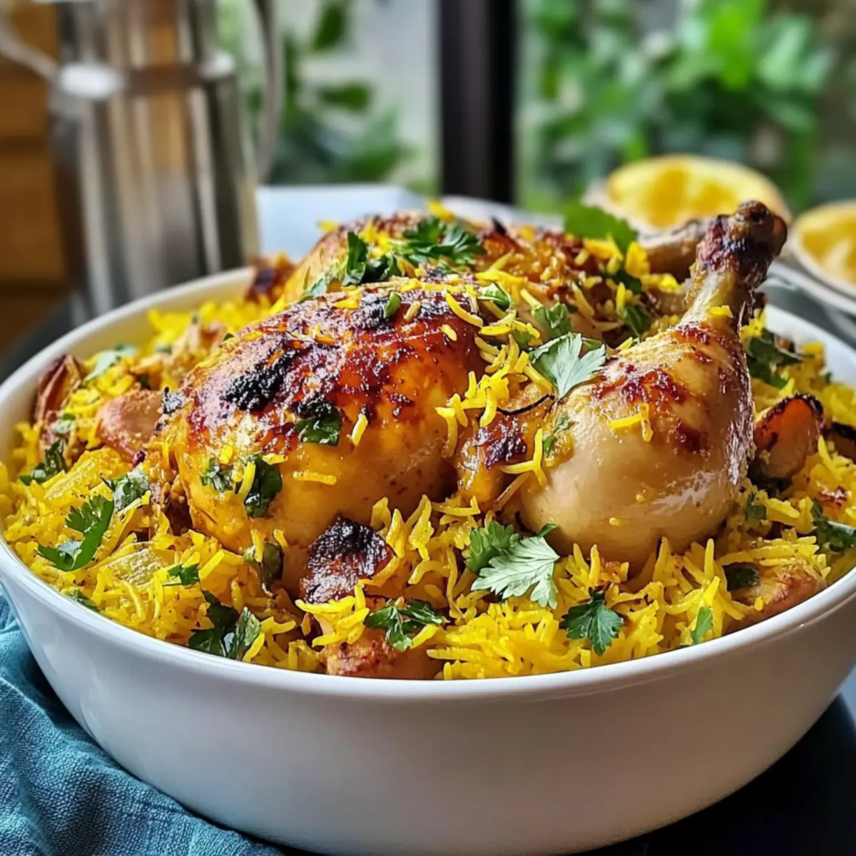 Goldenes Hähnchen Biryani