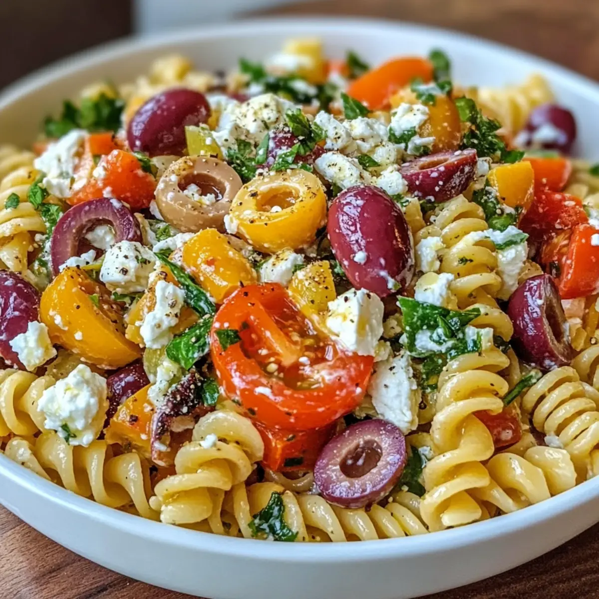 Griechischer Nudelsalat mit Pepperoncini