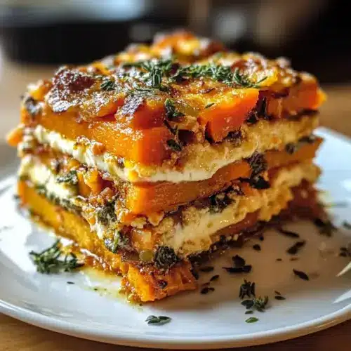 Schichtige Süßkartoffel-Banane-Karotten-Lasagne