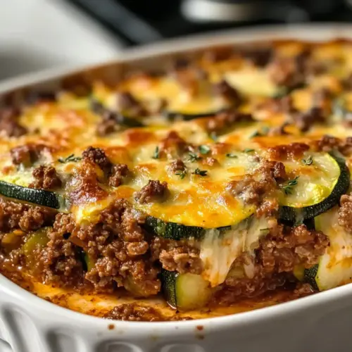 Low-Carb Hackfleisch Zucchini Auflauf