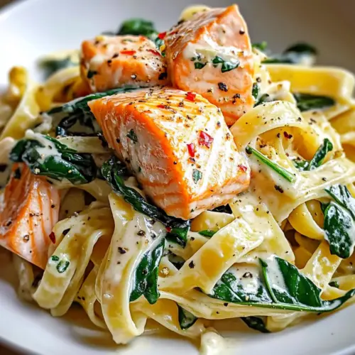 Lachs Spinat Pasta Gericht
