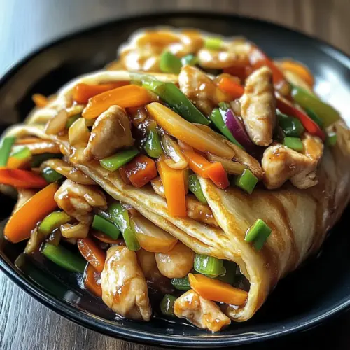 Herzhafte Moo Shu Hühnchen Wraps