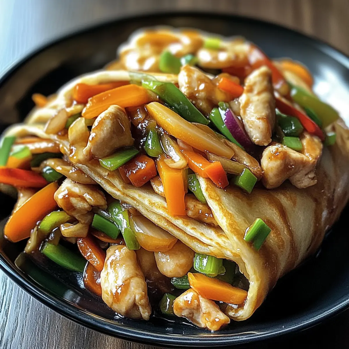 Herzhafte Moo Shu Hühnchen Wraps