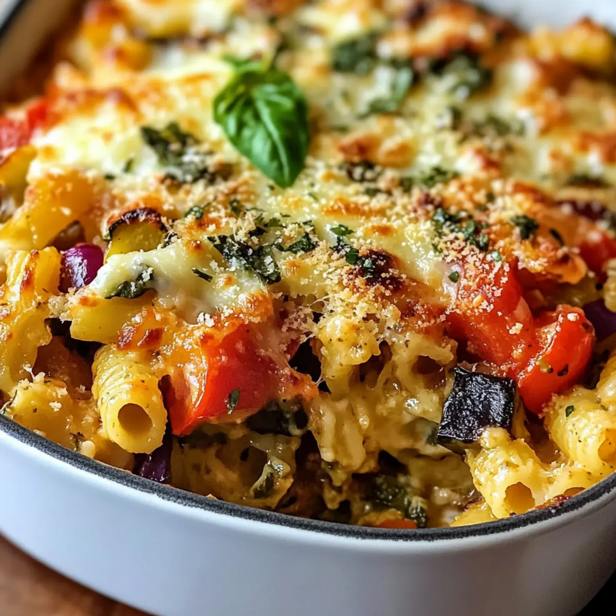 Leckere mediterrane Gemüsepasta-Auflauf