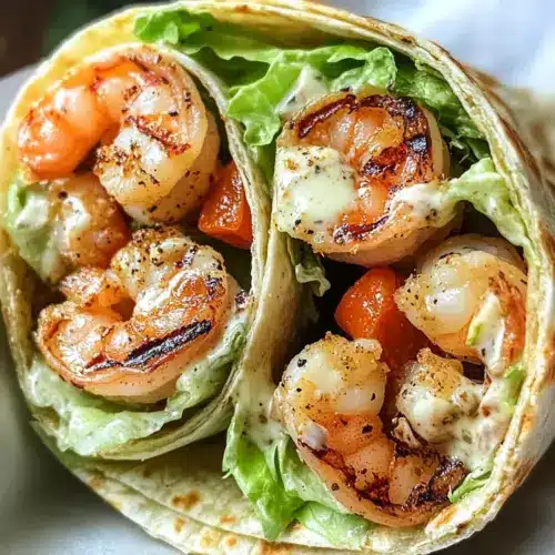 Gegrillte Garnelen Caesar Wraps
