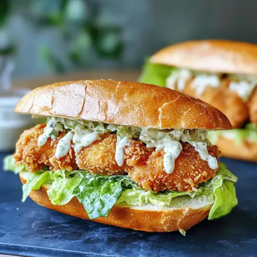 Crispy Chicken Caesar Sandwich: Knuspriges Hähnchen Caesar Sandwich