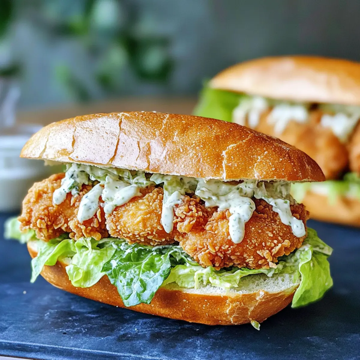 Crispy Chicken Caesar Sandwich: Knuspriges Hähnchen Caesar Sandwich