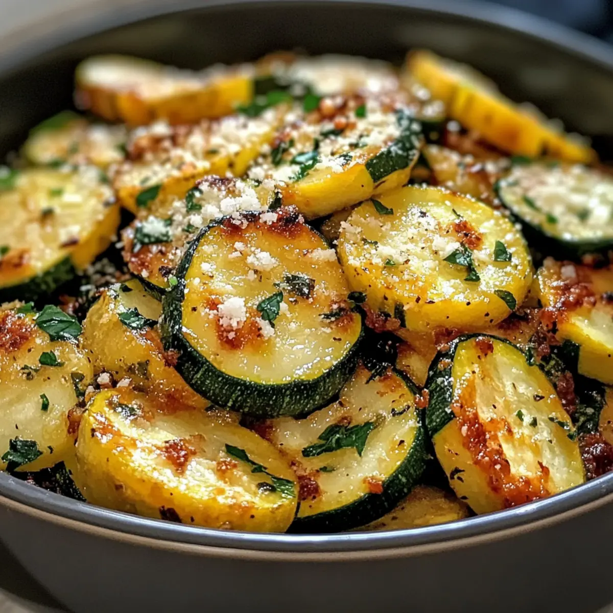 Knoblauch Parmesan Zucchini & Kürbis