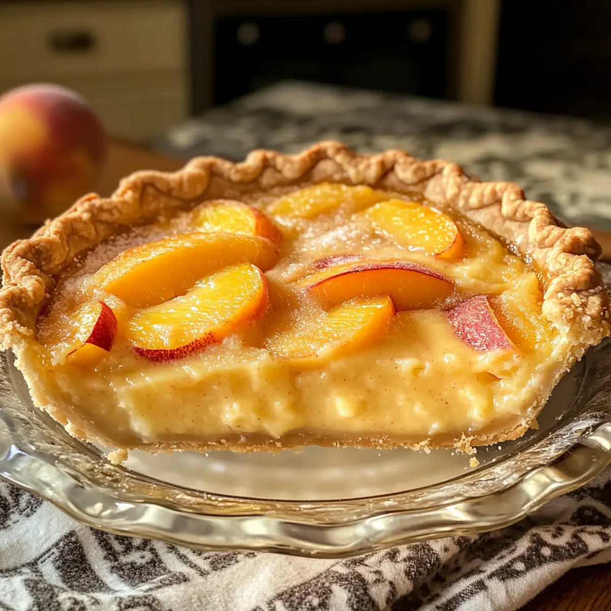 Hausgemachter Pfirsichpuddingkuchen