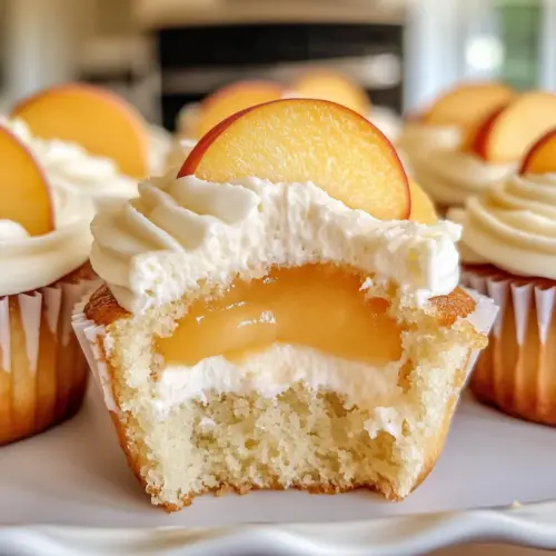 Honig-Pfirsich-Cream-Cheese-Cupcakes
