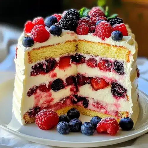 Schichtiger Weißer Schokoladen-Beeren-Kuchen Genuss Rezept