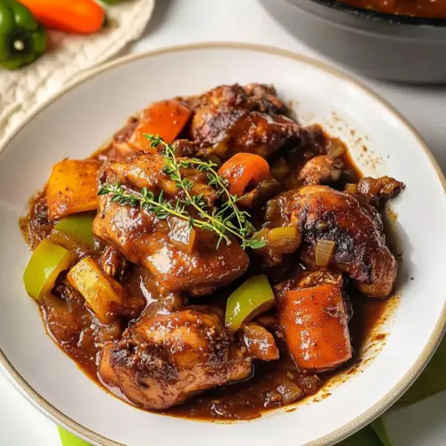 Das beste jamaikanische braune Eintopf-Hähnchen