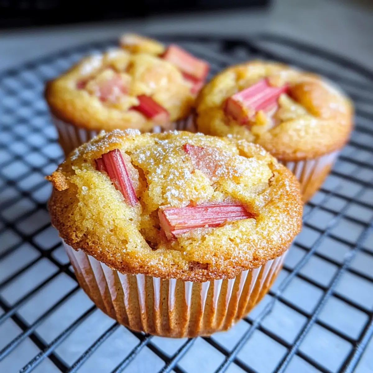 Rezept für saftige Rhabarber Muffins